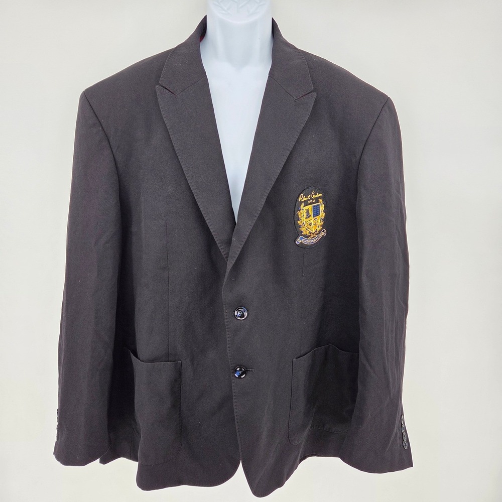 Robert Graham Collector Club Blazer Mens 42 US Black Wool Blend Sport Coat Rare